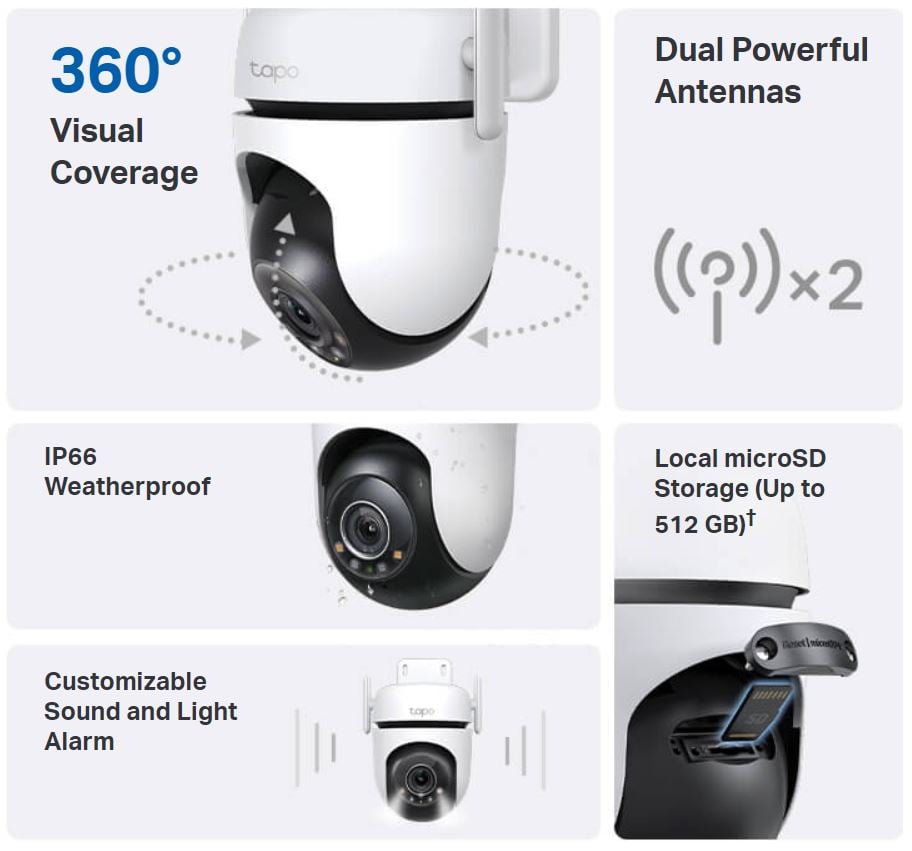 TP-Link Tapo C520WS 2K QHD Outdoor Pan/Tilt Wi-Fi Security Camera